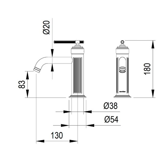 Смеситель для раковины Boheme Eterna бронза 