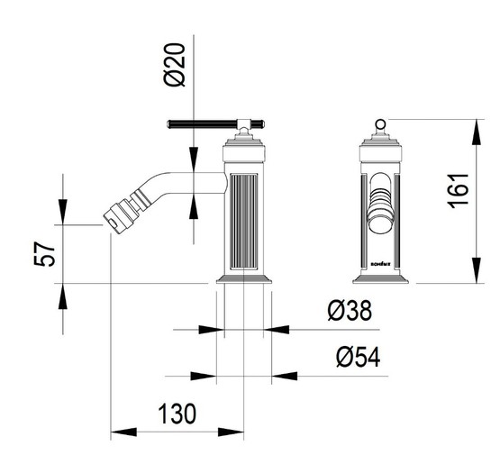 Смеситель для биде Boheme Eterna бронза 