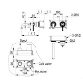 Смеситель для раковины Boheme Eterna встраиваемый бронза 