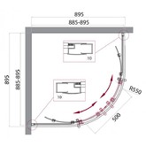 Душевой угол BelBagno Uno-195-R-2-90-P-Nero 900x900 черный, текстур.стекло 