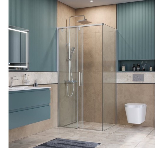 Душевой угол BelBagno SOFT_CLOSE 1 A 1 1000x1000 хром, прозр.стекло 