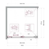 Душевой угол BelBagno SOFT_CLOSE 1 A 1 1000x1000 оружейная сталь, прозр.стекло 