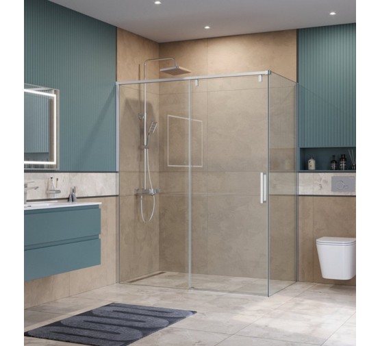 Душевой угол BelBagno SOFT_CLOSE 1  AH 1 1100x1000 хром, прозр.стекло 