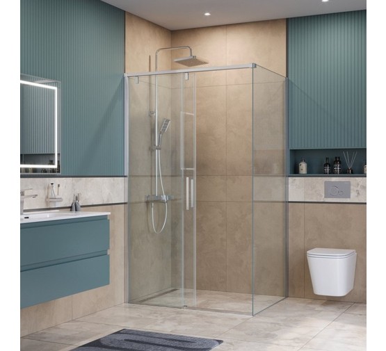 Душевой угол BelBagno SOFT_CLOSE 1  AH 1 1100x1000 хром, прозр.стекло 