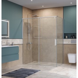 Душевой угол BelBagno SOFT_CLOSE 1  AH 1 1100x1000 хром, прозр.стекло 