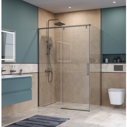 Душевой угол BelBagno SOFT_CLOSE 1 AH 1 1100x1000 оружейная сталь, прозр.стекло 