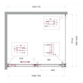 Душевой угол BelBagno SOFT_CLOSE 1 AH 1 1100x1000 оружейная сталь, прозр.стекло 