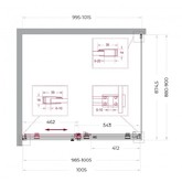 Душевой угол BelBagno SOFT_CLOSE 2 AH 1 1000x900 оружейная сталь, прозр.стекло 