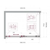 Душевой угол BelBagno SOFT_CLOSE 2 AH 1 1100x800 хром, прозр.стекло 