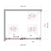 Душевой угол BelBagno SOFT_CLOSE 2 AH 1 1100x900 хром, прозр.стекло 