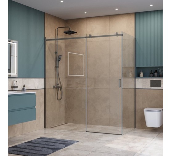 Душевой угол BelBagno SOFT_CLOSE 2 AH 1 1200x1000 оружейная сталь, прозр.стекло 
