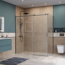 Душевой угол BelBagno SOFT_CLOSE 2 AH 1 1200x1000 оружейная сталь, прозр.стекло 