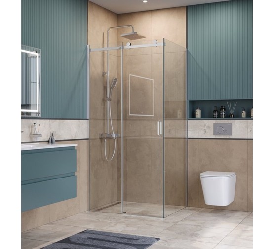Душевой угол BelBagno SOFT_CLOSE 2 AH 1 1400x900 хром, прозр.стекло 
