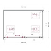 Душевой угол BelBagno SOFT_CLOSE 2 AH 1 1400x1000 оружейная сталь, прозр.стекло 