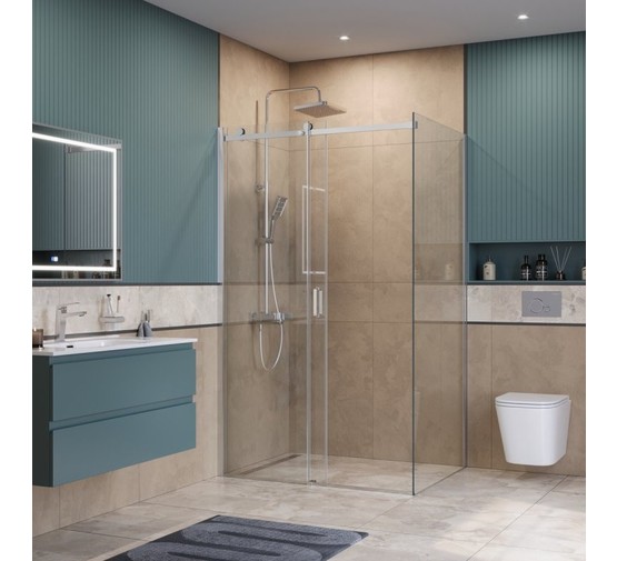 Душевой угол BelBagno SOFT_CLOSE 2 AH 1 1500x900 хром, прозр.стекло 
