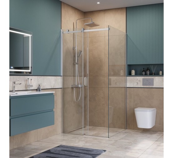Душевой угол BelBagno SOFT_CLOSE 2 A 1 1000x1000 оружейная сталь, прозр.стекло 