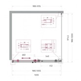 Душевой угол BelBagno SOFT_CLOSE 2 A 1 1000x1000 оружейная сталь, прозр.стекло 