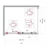 Душевой угол BelBagno Marino 2 AH 1 1100x900 оружейная сталь, прозр.стекло 