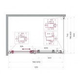 Душевой угол BelBagno Marino 2 AH 1 1200x800 оружейная сталь, прозр.стекло 