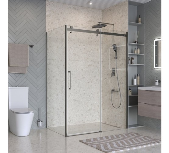 Душевой угол BelBagno Marino 2 AH 1 1200x900 оружейная сталь, прозр.стекло 