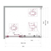 Душевой угол BelBagno Marino 2 AH 1 1200x1000 оружейная сталь, прозр.стекло 