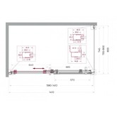 Душевой угол BelBagno Marino 2 AH 1 1400x800 оружейная сталь, прозр.стекло 