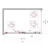 Душевой угол BelBagno Marino 2 AH 1 1400x900 хром, прозр.стекло 