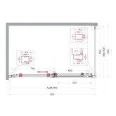 Душевой угол BelBagno Marino 2 AH 1 1500x900 хром, прозр.стекло 