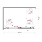 Душевой угол BelBagno Marino 2 AH 1 1500x1000 хром, прозр.стекло 