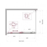 Душевой угол BelBagno Uno 195 AH 1 1000x800 хром, прозр.стекло 