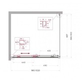 Душевой угол BelBagno Uno 195 AH 1 1000x900 хром, матовое стекло