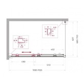 Душевой угол BelBagno Uno 195 AH 1 1100x700 черный, прозр.стекло 