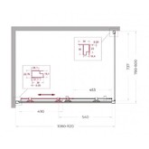 Душевой угол BelBagno Uno 195 AH 1 1100x800 хром, прозр.стекло 