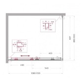 Душевой угол BelBagno Uno 195 AH 1 1100x900 черный, прозр.стекло 