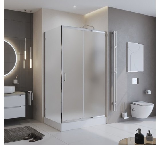 Душевой угол BelBagno Uno 195 AH 1 1100x900 хром, матовое стекло 