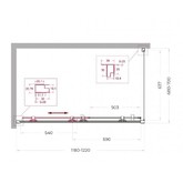 Душевой угол BelBagno Uno 195 AH 1 1200x700 хром, прозр.стекло 