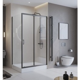 Душевой угол BelBagno Uno 195 AH 1 1300x700 черный, прозр.стекло 