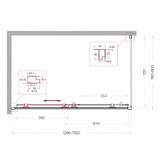 Душевой угол BelBagno Uno 195 AH 1 1300x800 черный, прозр.стекло 