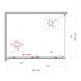 Душевой угол BelBagno Uno 195 AH 1 1300x1000 черный, прозр.стекло 