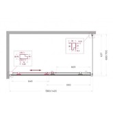 Душевой угол BelBagno Uno 195 AH 1 1400x700 черный, прозр.стекло 