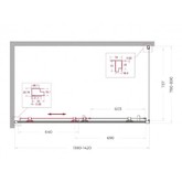 Душевой угол BelBagno Uno 195 AH 1 1400x800 хром, прозр.стекло