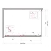 Душевой угол BelBagno Uno 195 AH 1 1400x1000 хром, прозр.стекло 