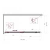 Душевой угол BelBagno Uno 195 AH 1 1500x700 хром, прозр.стекло