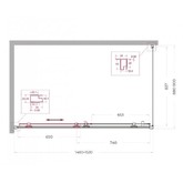 Душевой угол BelBagno Uno 195 AH 1 1500x900 хром, матовое стекло