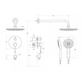 Душевая система Cezares Relax встраиваемая со смесителем сатин