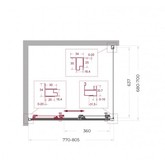 Душевой угол BelBagno Uno 195 AHF 31 800x700 хром, прозр.стекло 