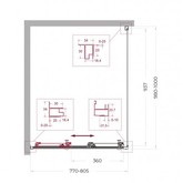 Душевой угол BelBagno Uno 195 AHF 31 800x1000 хром, прозр.стекло 