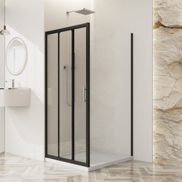 Душевой угол BelBagno Uno 195 AHF 31 900x700 черный матовый, прозр.стекло 