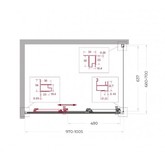 Душевой угол BelBagno Uno 195 AHF 31 1000x700 хром, прозр.стекло 