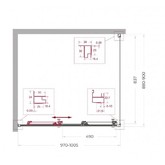 Душевой угол BelBagno Uno 195 AHF 31 1000x900 хром, прозр.стекло 